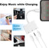 Lightning to Headphone Adapter 3.5mm Jack Headphone Adapter 3 in 1 Earphone and Charging Splitter for iPhone 13/12/11/SE/XS/XR/X/8/7 and iPad......