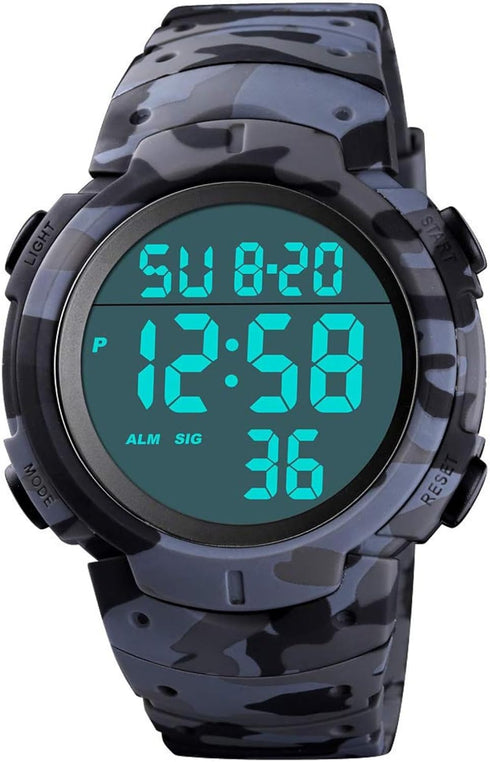 Mens Digital Sports Watch LED Screen Large Face Military Watches for Men Waterproof Casual Luminous Stopwatch Alarm Simple Army Watch...