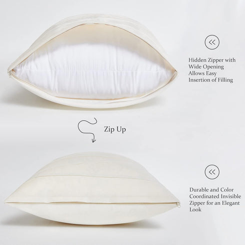 Top Finel Cream White Decorative Throw Pillow Covers 18 X 18,Soft Couch Living Room Sofa Velvet Cushion Case Pack of 2,Christmas Home Decor for Be...