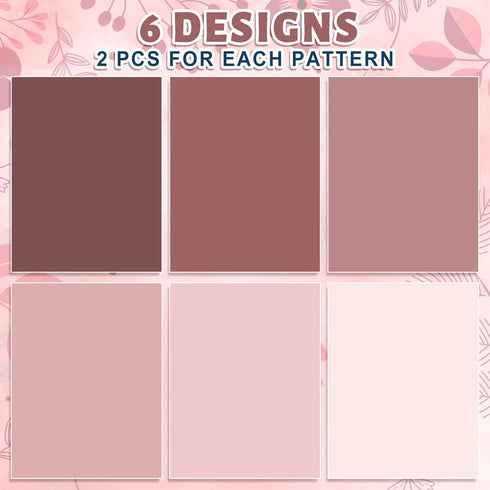 JarThenaAMCS 12 Sheets Dusty Pink Wrapping Paper - Not Roll - 6 Colors Gradient Pink Gift Wrap Paper Folded Flat DIY Craft Art Paper for Wedding B...