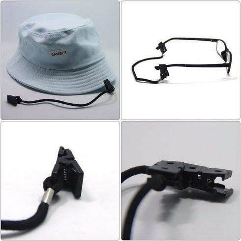 Set of 2 Cap Clips and Hat Chin Strap Windproof Clip Universal Clip Anti-lost Strap Multi-function Clip with Strap for Golfing, Fishing, Boating, ...