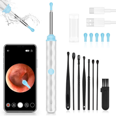 Ear Wax Removal, Ear Cleaner Camera with 1296HD, Ear Wax Removal Kit with 8 Pcs Ear Cleaning Tools, Ear Camera with 6 LED Lights, Ear Cleaner for ...