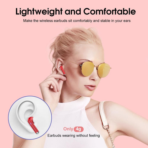 OYIB Wireless Earbuds, Bluetooth 5.3 Headphones with 4-Mics ENC Clear Call, Bluetooth Earbuds Touch Control 25Hour Stereo Sound with LED Power Dis...
