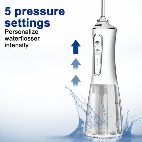 Water Dental Flosser Cordless for Teeth - AFROG 5 Modes Dental Oral Irrigator, Portable and Rechargeable IPX7 Waterproof Powerful Battery Life Wat...