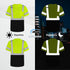 High Visibility Shirts for Men Class 3 Construction Shirts with Pocket, Hi Vis Reflective Safety Work Shirts for Men Women, Short Sleeve with Blac...