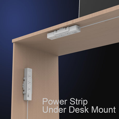 Monzlteck Universal Power Strip Mount, Put Your Power Strip Under The Desk or On The Wall-(Power Strip not Included)-Fits 1.6" to 2.4" Width...