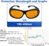 OD6 Laser Safety Glasses UV light Violet Blue for 405nm, 445nm, 450nm,473nm Laser 190nm-490nm TUB-F...
