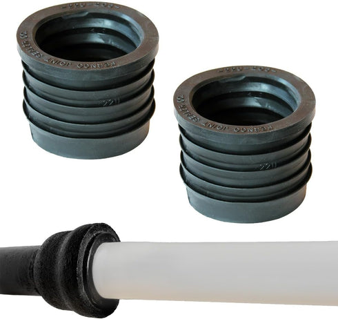 Fernco P22U-205 2-in. Service Weight Cast Iron Hub to 2-in. Sch. 40 PVC Compression Donut, 2-Pack...
