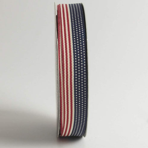 5/8" American Flag Stripes Printed Polyester Grosgrain Ribbons15-Yards Per Spool DIY 4th of July Independance Day Decoration...