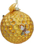 Kurt Adler Set/2 Bumble Honeycomb Bee Hive Christmas Tree Ball Ornament Décor,Glass...
