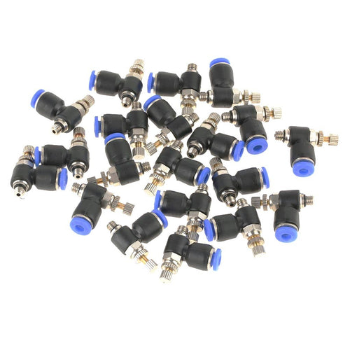 20Pcs OD 4mm M5 Pneumatic Air Flow Speed Control Valve Hose Fitting Quick Connector 360° Rotation for Industrial...