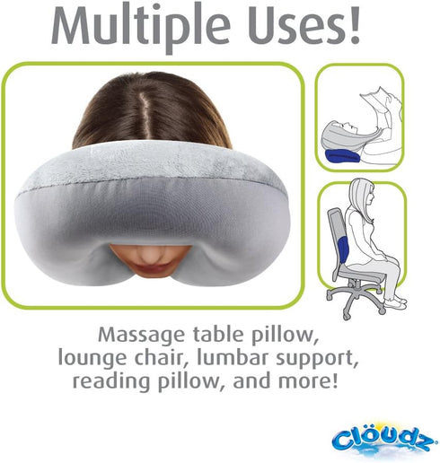 Cloudz Dual Comfort Microbead Airplane Travel Neck Pillow. Soft Cozy Plush Fabric on One Side, Cool Relaxing Spandex on The Other! Customize Your ...