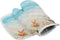 Sandy Beach Set of Oven Mitt and Pot Holde Starfish Seashell Theme Oven Gloves Heat Resistance Non-Slip Surface for Kitchen BBQ Cooking Baking Gri...
