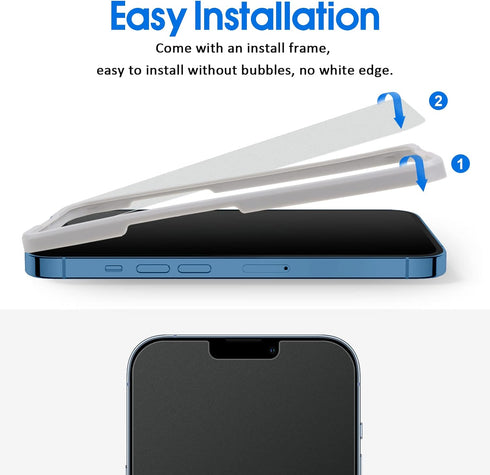 Ambison [2 Pack Matte Glass Screen Protector Designed for iPhone 14 2022/iPhone 13/13 Pro, Install Frame/Bubble Free/Anti-Glare&Fingerprint, 9H Te...