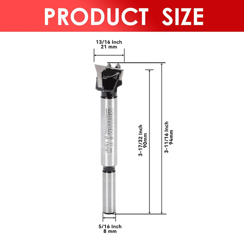 13/16" (21mm) Forstner Drill Bit for Precise Woodworking with Durable YG8 Carbide Thickness of 2.0mm,This Hinge Cutter Tool is Ideal for Hard Wood...
