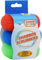 Shabbos Dish Cleaning Scrub - Red, Blue and Green 3 Pack - Dishwashing Scouring Pad Sponges for Shabbat - Comfortable Grip, Ergonomic Shape - Colo...