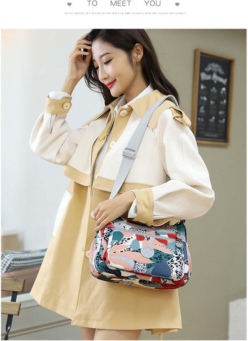 Women Shoulder Handbag Nylon Multi-Pocket Crossbody Purse Bags for Women Travel Shoulder Bag for Travel/Shopping/Hiking...