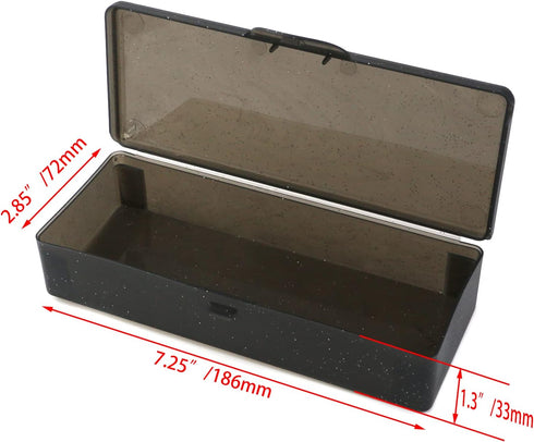 2PCS Large Capacity Pencil Box Plastic Pencil Case Plastic Stationery Case with Hinged Lid and Snap Storage Case Containers Box for Nail,Crafts,Of...