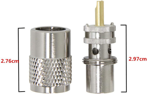 PL 259 Connectors, 5-Pack PL-259 UHF Male Solder Connector Plug with Reducer, Teflon Material 50ohm for RG59, RG8, RG8x, LMR-400, RG-213 Coaxial C...