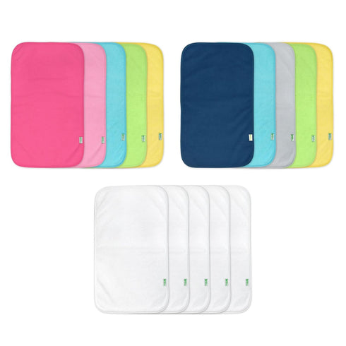 green sprouts Stay-Dry Burp Pads (5 Count) | Ultimate protection from drools & spit ups | Waterproof protection, Soft & absorbent terry, Machine w...