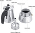 Stainless Steel Coffee Maker, Moka Pot Espresso Coffee Maker Stovetop Espresso Maker Portable Electric Heating Espresso Coffee Maker for Home Offi...
