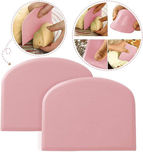 Dough Bowl Scraper Silicon Pastry Scrapers Home Kitchen Food Grade PE Backing Dough Blenders Hard Cutter for Cooking Bread Cake Mixing Pastry Doug...