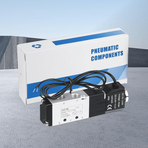 1/8” NPT Solenoid Valve DC 12V Single Coil Pilot Operated Motorized 2-Position 5-Way Connection Type Pneumatic Solenoid Valve(4V110-06 1/8”NPT,Out...