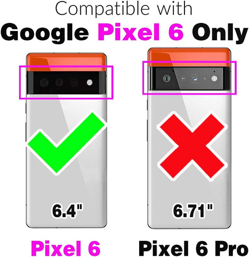 Phone Case for Google Pixel 6 Wallet Cover with Crossbody Shoulder Strap and Leather Credit Card Holder Pocket Slim Stand Cell Accessories Mobile ...