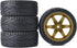 4PCS RC Car Rubber Tires and Plastic Wheels Rims Compatible with 1/10 Scale On Road Touring Racing Flat Drift Car Traxxas HSP HPI Tamiya Sakura (G...