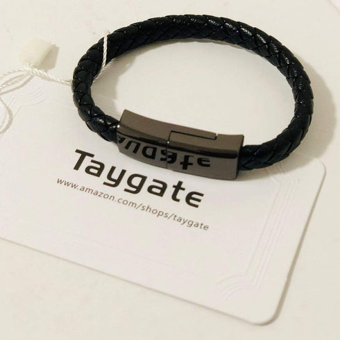 Bracelet USB Charging Cable Data Charging Cord for iPhone- Portable Travel Durable Braided Leather Charging Wrist Clasp USB for Apple iPhone Plus ...