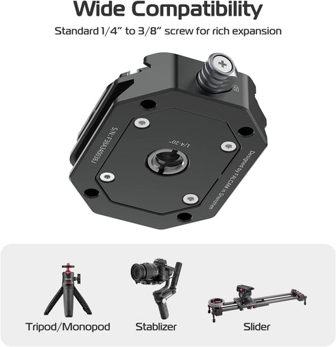ULANZI F38 Quick Release Plate Base Mount with 1/4" 3/8" Screw Thread, FALCAM F38 Quick Release System QR Camera Tripod Mount Adapter (Only Base M...