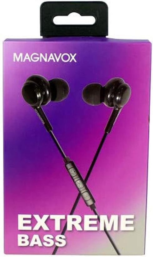 Magnavox MHP4857-BK Ear Buds with Microphone in Black | Available in Black & White | Ear Buds Wired with Microphone | Extra Value Comfort Stereo E...