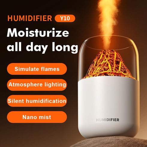 Portable Mini Volcano Humidifier, 300ml Small Cool Mist Humidifier, USB Personal Desktop Humidifier for Baby Bedroom Travel Office Home, Auto Shut...
