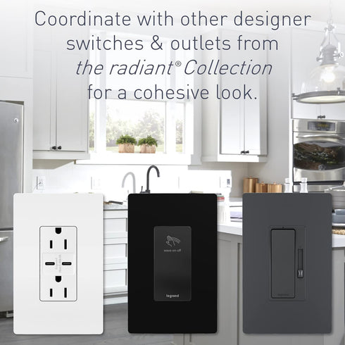 Legrand radiant TM874DBCC6 15 Amp Rocker Wall Switch, 4-Way Decorator Light Switches, Dark Bronze (1 Count)...