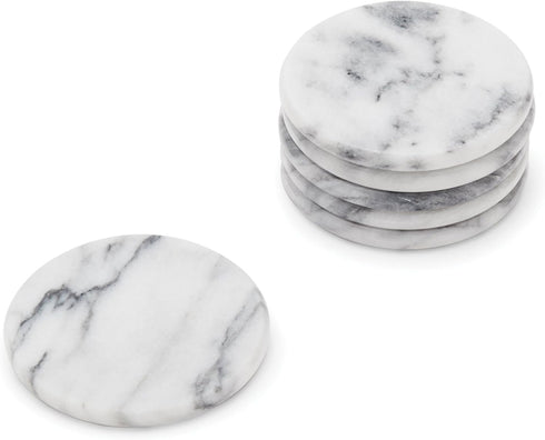 Fox Run 48749 Natural White Polished Marble Stone Coasters, Set of 6...