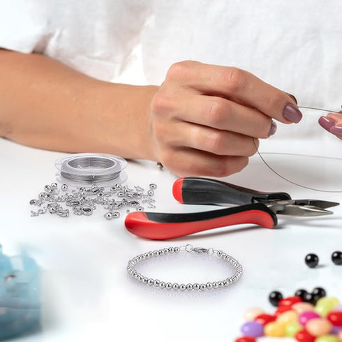 PH PandaHall 700pcs DIY Jewelry Making Supplies Kit Bracelet Findings Kit with Stainless Steel Wire 10m, Stainless Steel Wire Hand Beaded Set for ...