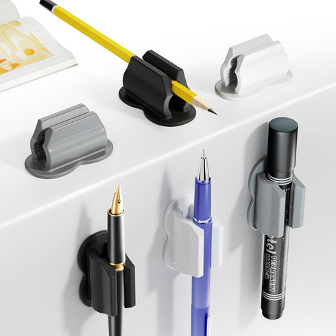 6 Pack Upgraded Pen Holder, Adhesive Pencil Pen Holder for Desk & Wall, Marker Holder, Pencil Holder, Pen Holder for Clipboard, Teacher Supplies f...