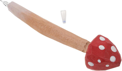 Ciieeo Mushroom Pens 5pcs Cute Holiday Stuffers Mushroom Fillers Favor Classroom Ballpoint Pens Wood Creative Lovely Handmade Writing Pen Favors S...