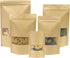 SumDirect Kraft Stand Up Pouches - 50Pcs Resealable Kraft Paper Stand Up Bags with Window, Zipper Food Storage Bags for Home or Business (50, 3.5x...