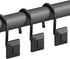 GILLAS Shower Curtain Decorative Hooks, Set of 12 Shower Curtain Rod Rings for Bathroom Rust Resistant Square, Black...