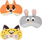 HYCLES Sleep Mask for Kids Sleeping Eye Cover Cute Cartoon Animal Funny 3 Pcs Blindfold Eyeshade for Men Women Plane Travel Game Nap Night Sleepin...