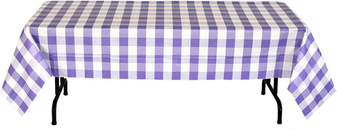 Havercamp Purple and White Plaid Table Cover | 54" x 108" | Classic Plaid Collection | Great for Picnic, Barbecue, Cookout, Lumberjack Theme, Play...