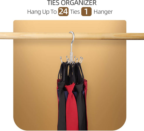 ZEDODIER Belt Hanger, 2 Pack Belt Rack Closet Accessories Organizer, Maximum 24 Storage Capacity, Hanging Holder Storage Hook for Belt, Bra, Tank ...