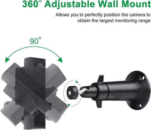 Wall Mount Compatible with SimpliSafe SimpliCam 1080p Wired Indoor Home Security Camera, 360 Degree Adjustable Aluminium Wall Mounting Bracket for...