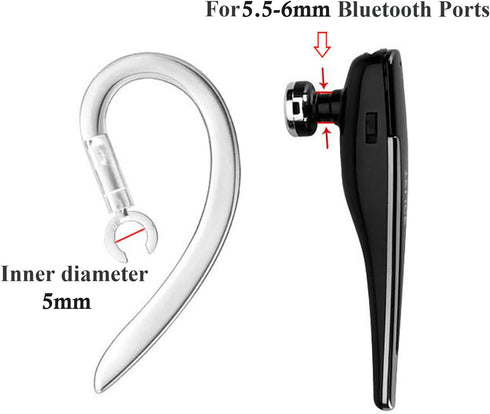 Ear Hooks 360° Rotatable Multi-Dimensional Adjustable Soft Silicone Universal Headset Clips Anti-Slip Sports Clamp Loop Replacement 5Pcs 5mm...