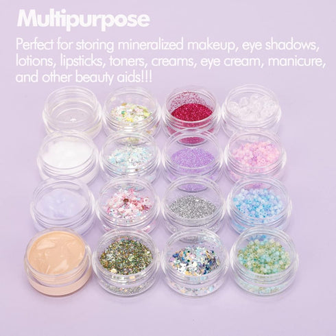 3 Gram Sample Containers with Lids, 100 Count Tiny Sample Jars, Empty Lip Balm Containers, Mini Cosmetic Containers with Lids, Makeup Travel Conta...