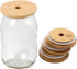 TOUSHI 4Pcs Regular Mouth Bamboo Mason Jar Lids with Straw Hole Reusable Bamboo Caps Leak-Proof Glass Canning Drinking Storage Jars Lid Covers (70...
