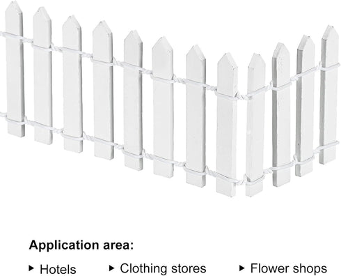 MECCANIXITY Miniature Garden Fence, 35 Inch Long Wood Ornament Wooden Decorative Picket Fence for DIY Crafts Project, White...