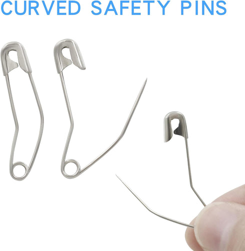 120Pcs 1-1/2 Inch Curved Safety Pins, Quilting Basting Pins Versatile and Sturdy Nickel-Plated Steel Pins for Precise Quilting...
