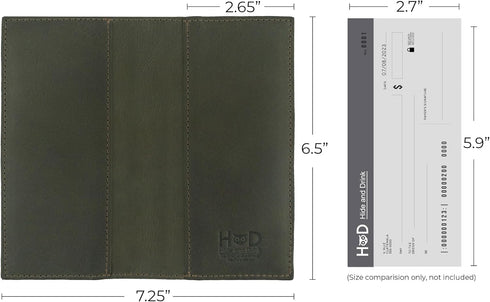 Hide & Drink, Checkbook Cover, Minimalist Organizer, Check Presenter, Bill Holder for Waiter and Waitress, Restaurant Accessories, Full Grain Leat...